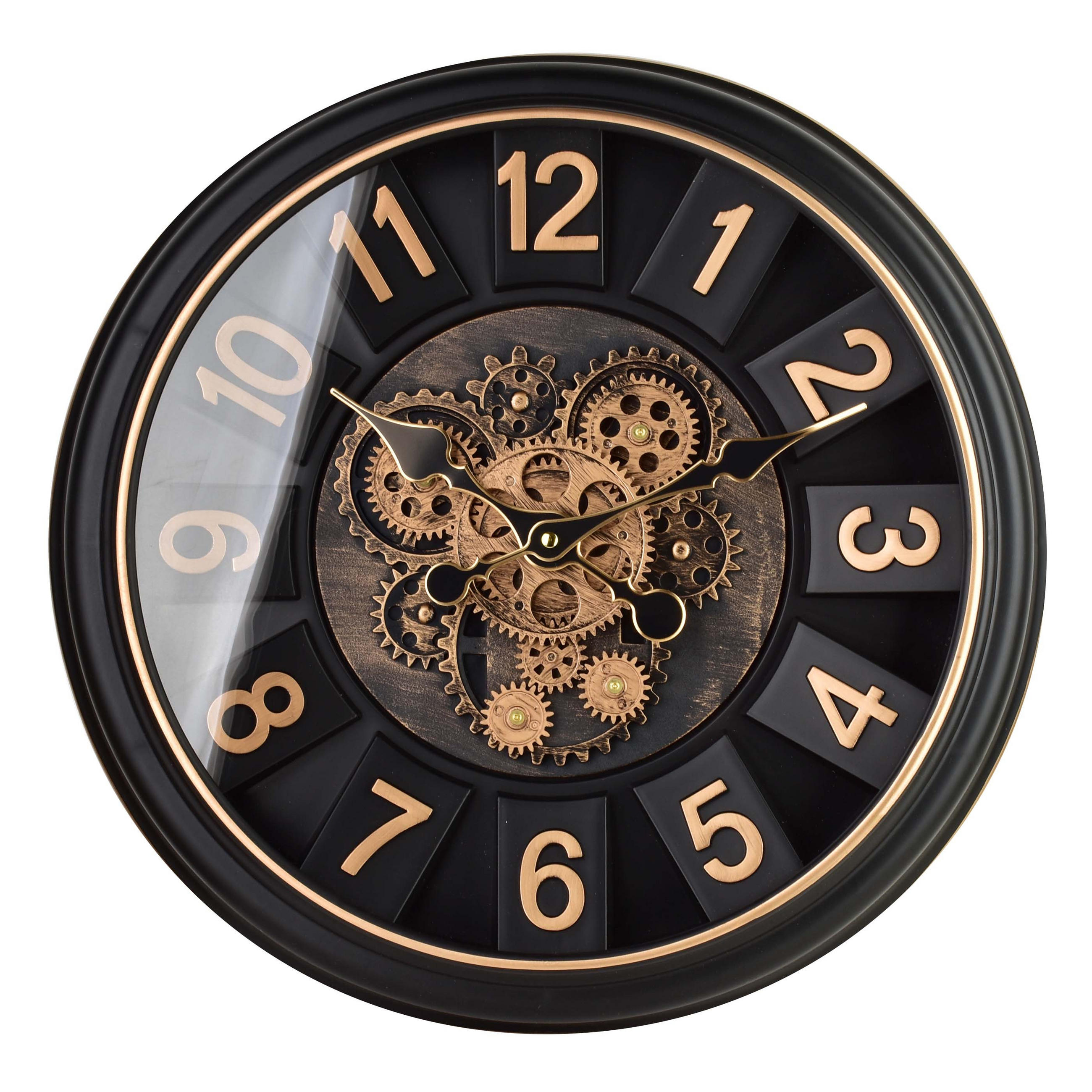 WANDUHR Ramsey Schwarz 45/7/45 cm Kunstoff - Schwarz, Kunststoff (45/45/7cm) - Mondex