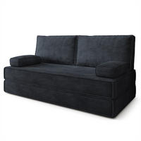 POHOVKA z pěny SILAR s funkcí spaní Manšestrová látka Černá - černá, textil (170/86/80cm) - MASSENO