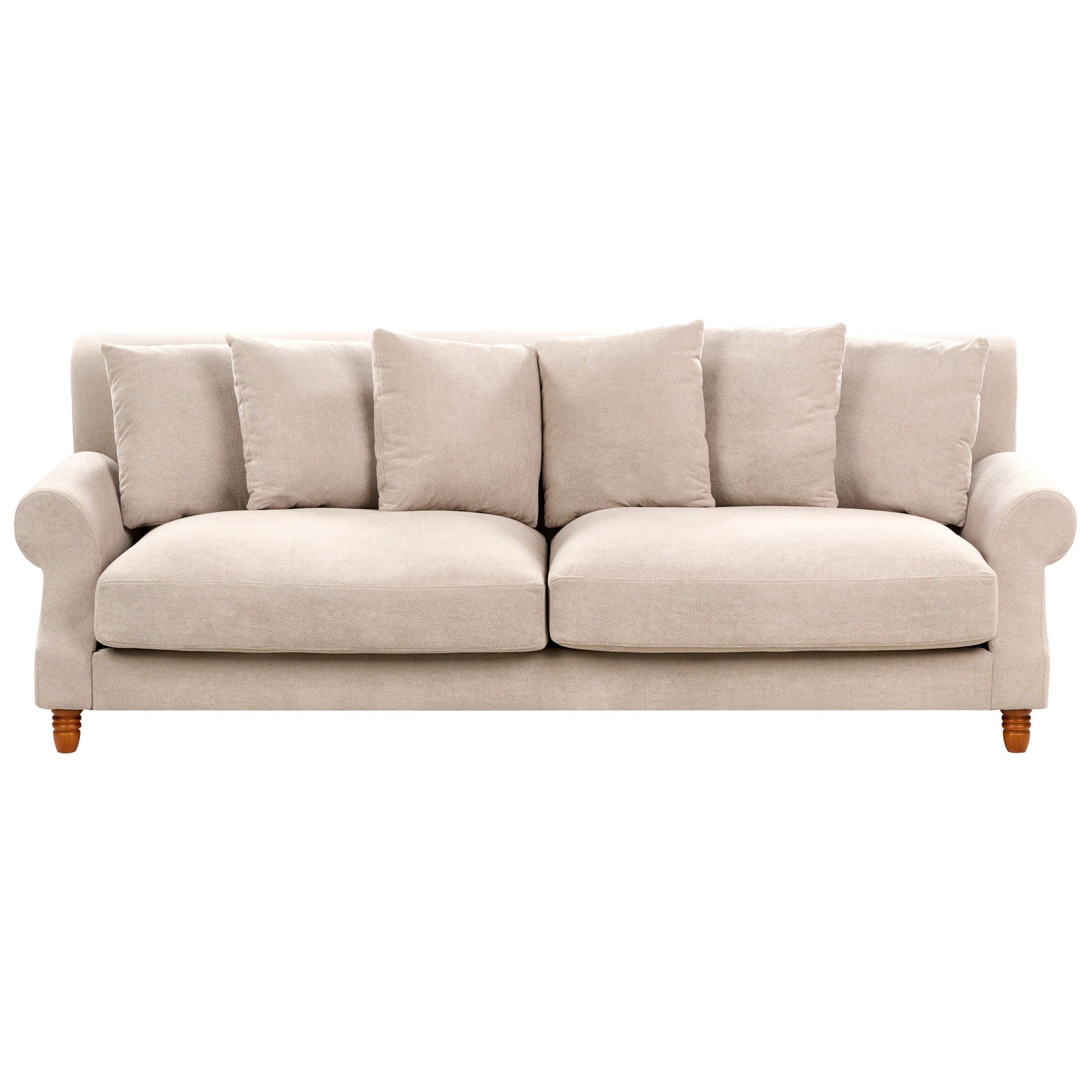 3-SITZER-SOFA beige Eike - Beige/Dunkelbraun, Textil (229/82/102cm) - Beliani