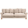 3-SITZER-SOFA beige Eike - Beige/Dunkelbraun, Textil (229/82/102cm) - Beliani