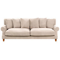 3-SITZER-SOFA beige Eike - Beige/Dunkelbraun, Textil (229/82/102cm) - Beliani