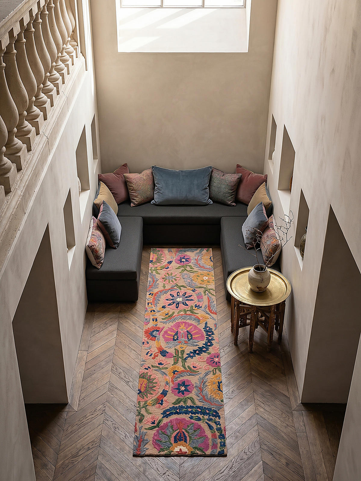 WOLLTEPPICH HEDDA, floral, Bunt, 80 x 300 cm - Multicolor, Textil (80/300cm) - KADIMA DESIGN