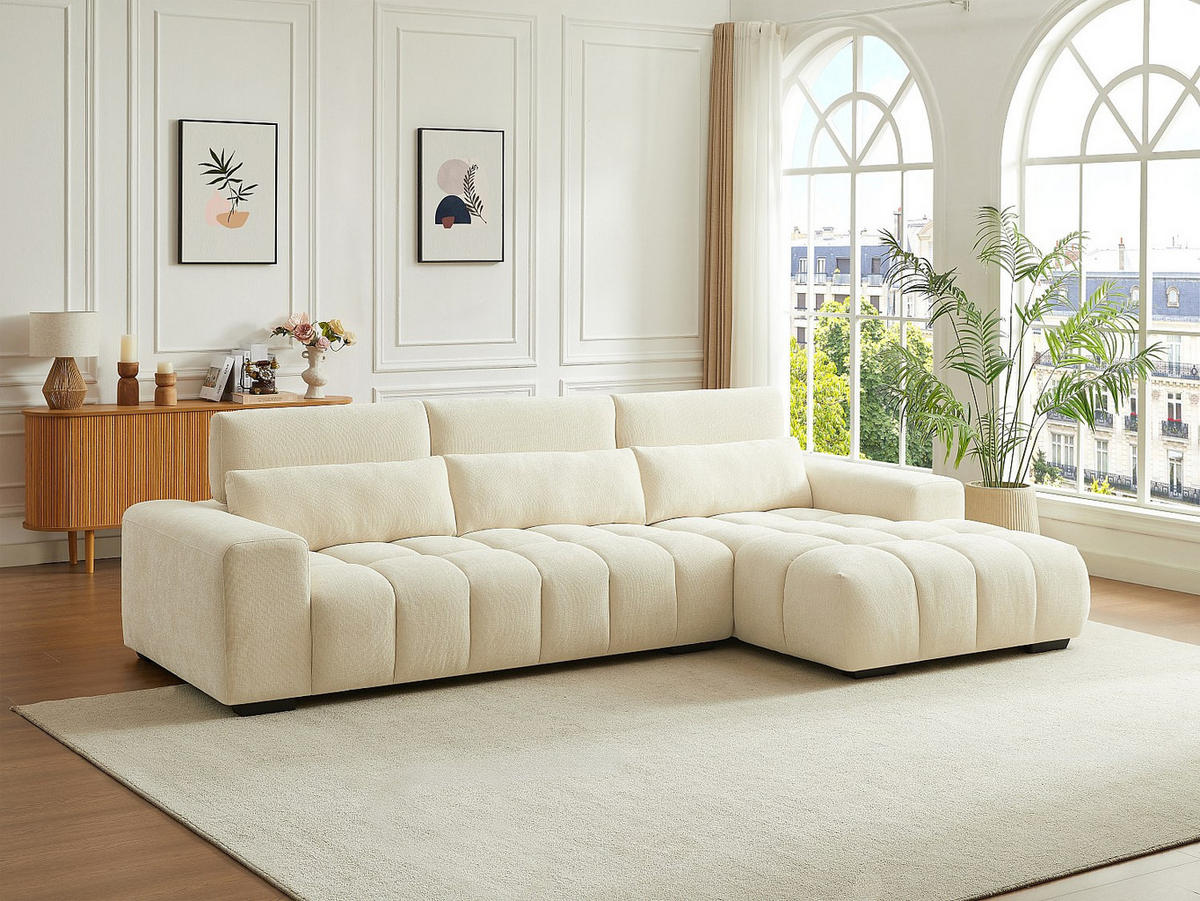 SOFA - 5 Personen - stoff - beige Loponza - Beige, Kunststoff/Textil (312/68/183cm) - Vente-Unique