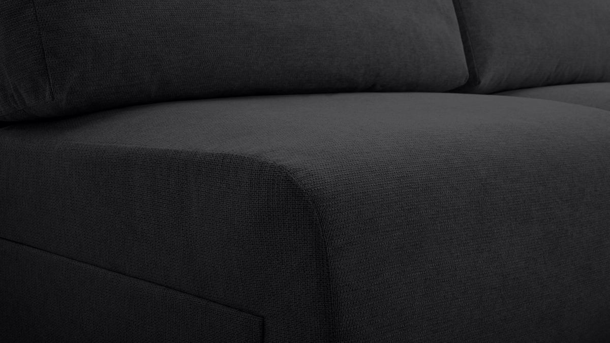 ECKSOFA mit Schlaffunktion Greste, Schwarz - Schwarz, Textil (150/223cm) - Meblito