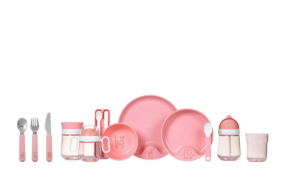 KINDERSCHALE MIT FÜTTERLÖFFEL Mio deep pink 3er Set - Pink, Kunststoff (12.7/4.5/12.7cm) - Mepal