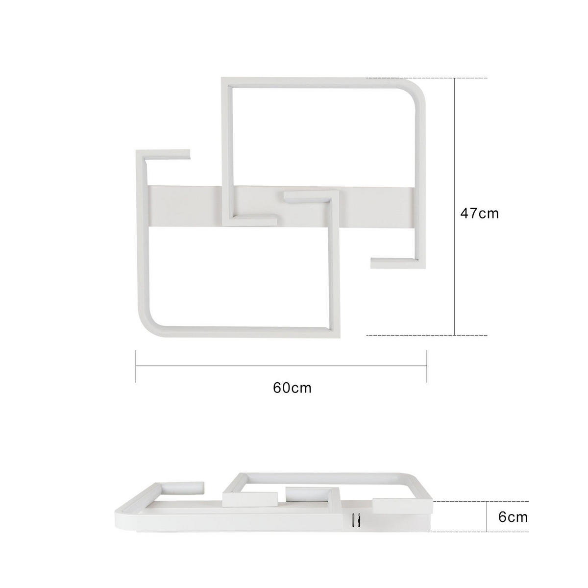 LED-DECKENLEUCHTE Carsten 61/47/6 cm - Weiß, Metall (61/47/6cm) - Nettlife