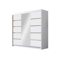SCHIEBETÜRENSCHRANK Evo VI - Goldfarben/Weiß, Holzwerkstoff/Metall (200/215/58cm) - MIRJAN24