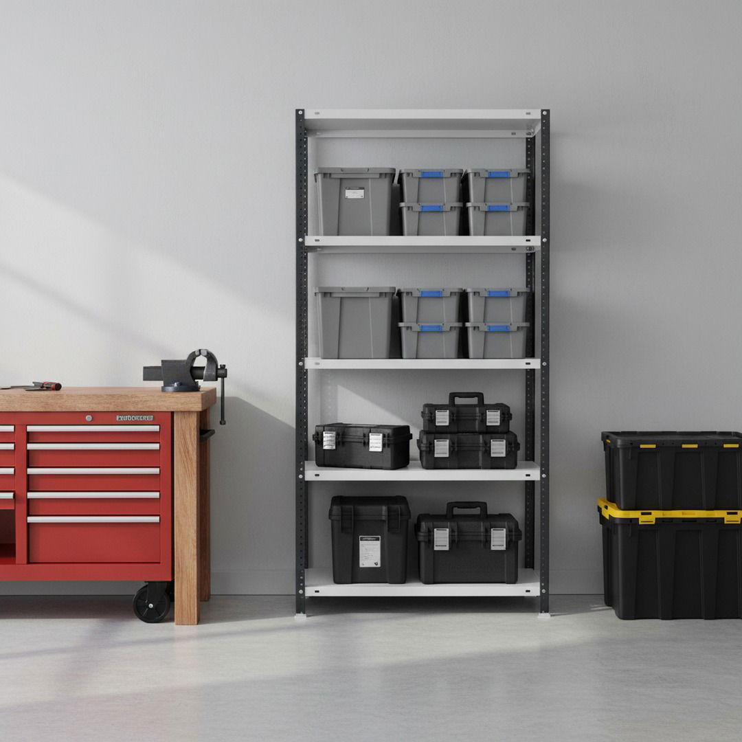 SCHRAUBREGAL PANDA | HxBxT 180x80x40cm | 5 Fachböden | Fachlast 100kg | Anthrazit-Weiß - Anthrazit, Metall (80/180/40cm) - PROREGAL