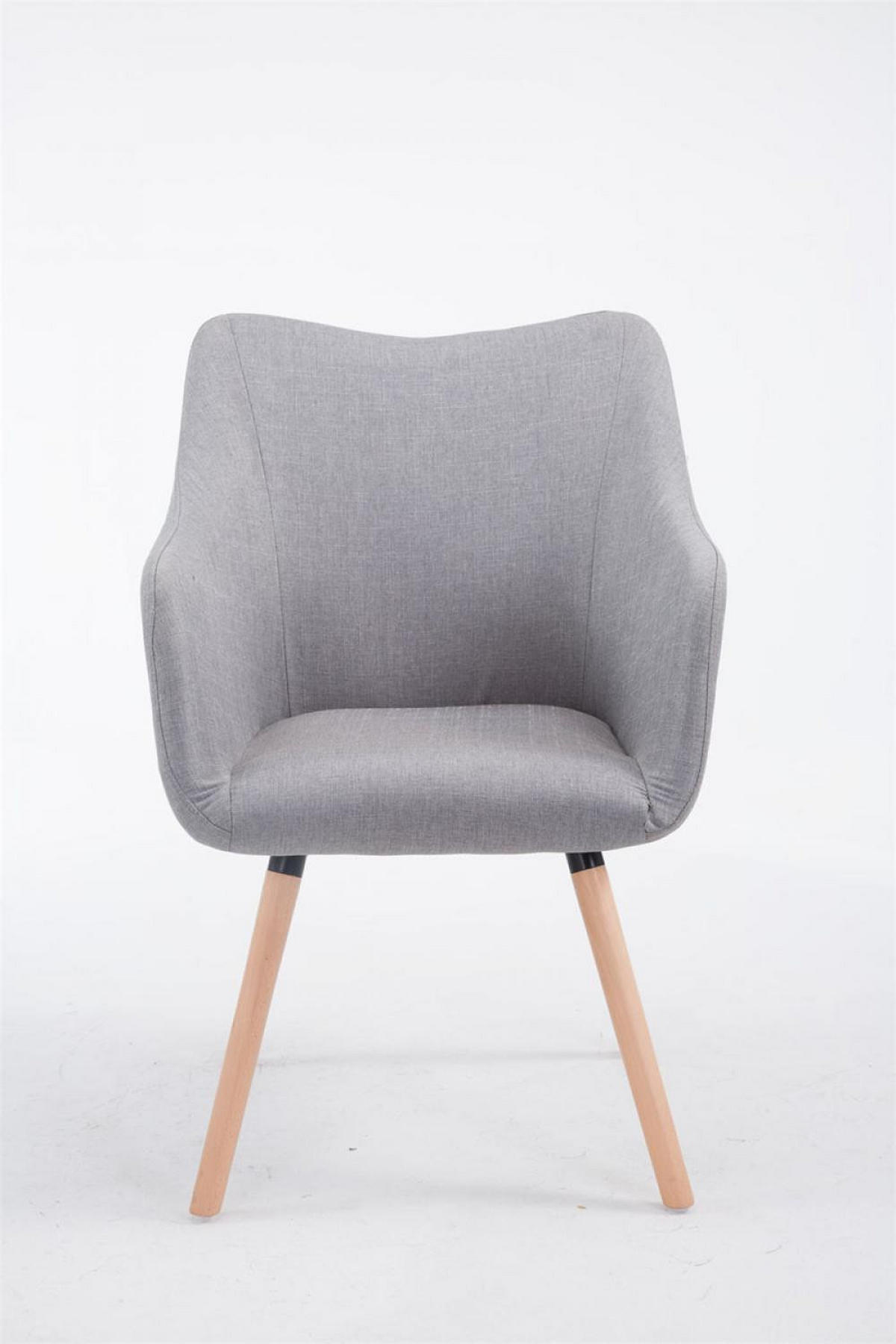 ARMLEHNENSTUHL Stoff grau - Eukalyptusholzfarben/Grau, Holz/Textil (61/90/63cm) - CLP
