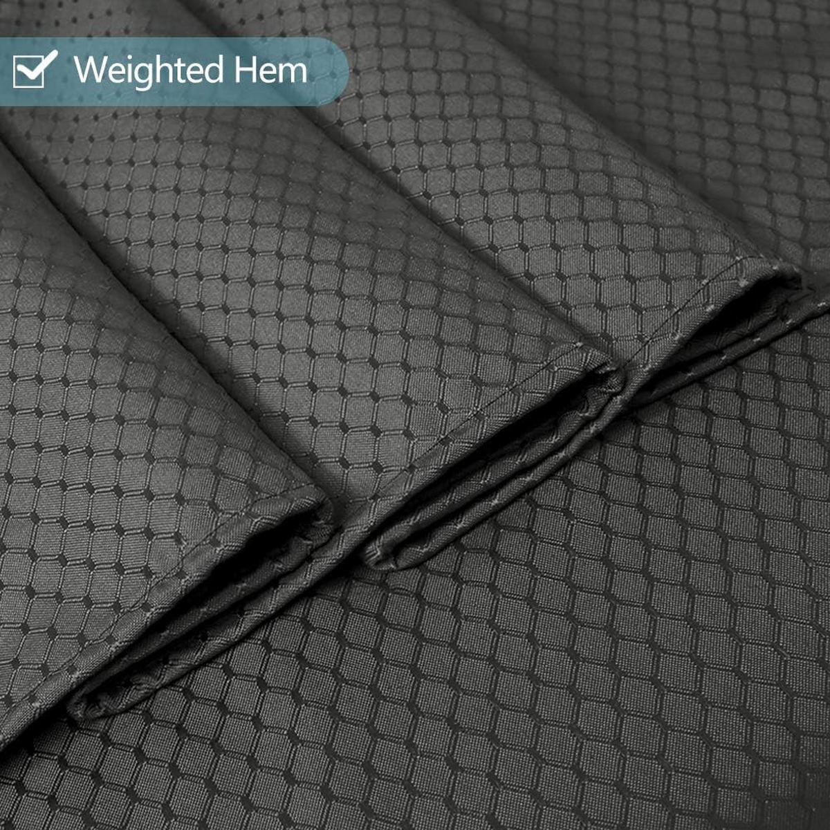 DUSCHVORHANG Waffelstruktur Stoff wasserdicht für Badewanne oder Badezimmer Dunkelgrau - Grau, Textil (200/180cm) - MCBOSON