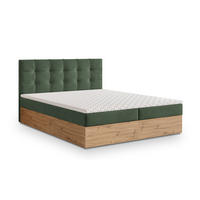 BOXBETT MOLVEN 160x200 cm mit Matratze und Topper - Grün - Grün, Holz (160/200cm) - MASSENO