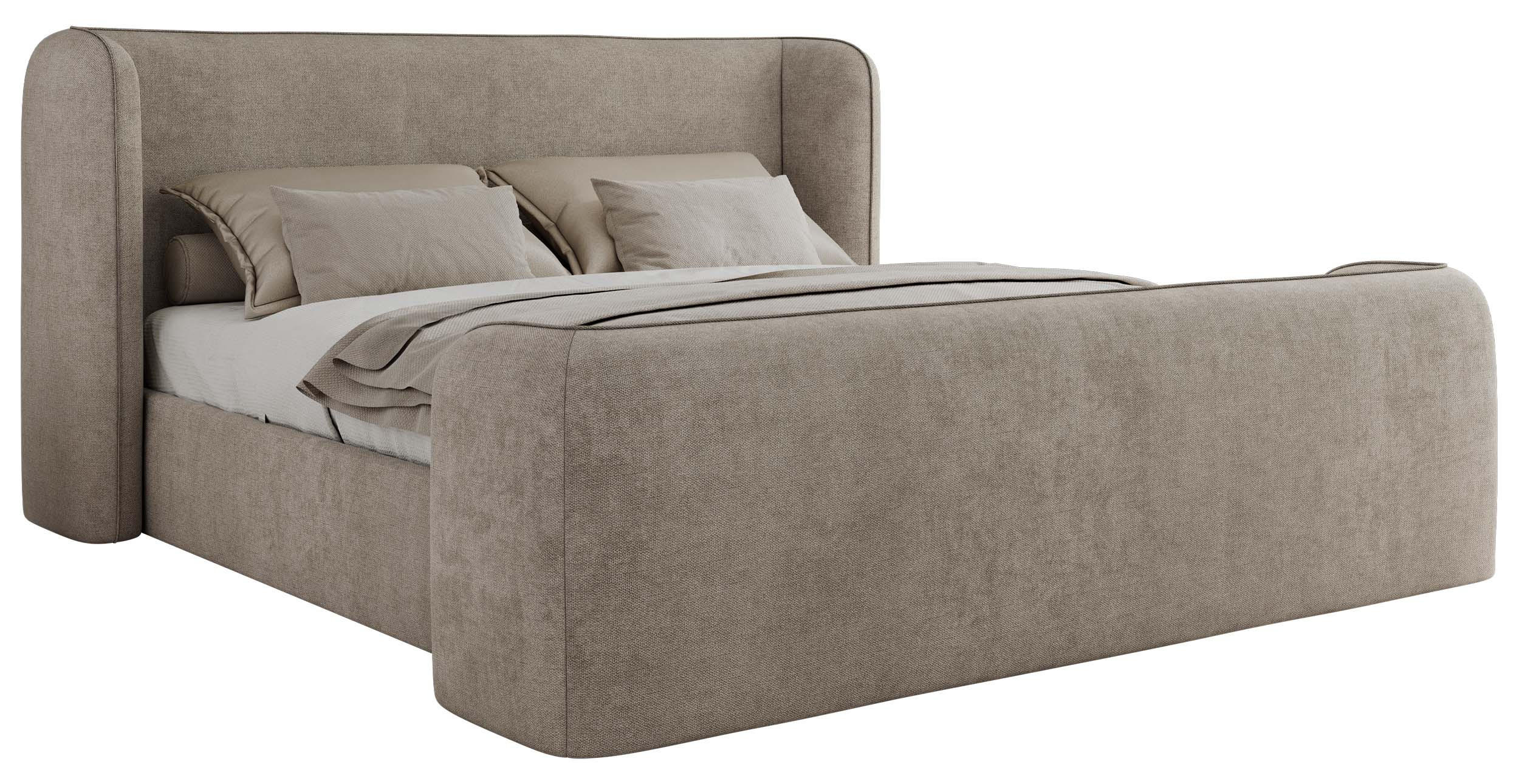 POLSTERBETT EMORA CLASSIC DUO 200/200 - Beige Strukture - Pocket-Matratze - Beige, Textil (200/200cm) - MKS