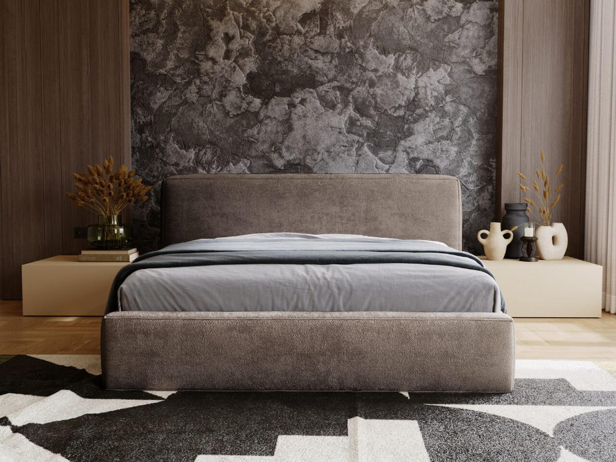 POLSTERBETT Monza 140x200 Braun - Braun, Textil (140/200cm) - Graingold