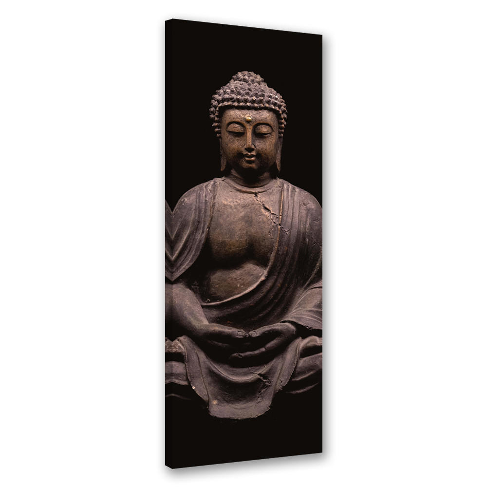 WANDBILD buddha statue - Grau, Textil (30/90cm) - Feeby