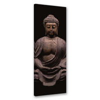 WANDBILD buddha statue - Grau, Textil (30/90cm) - Feeby