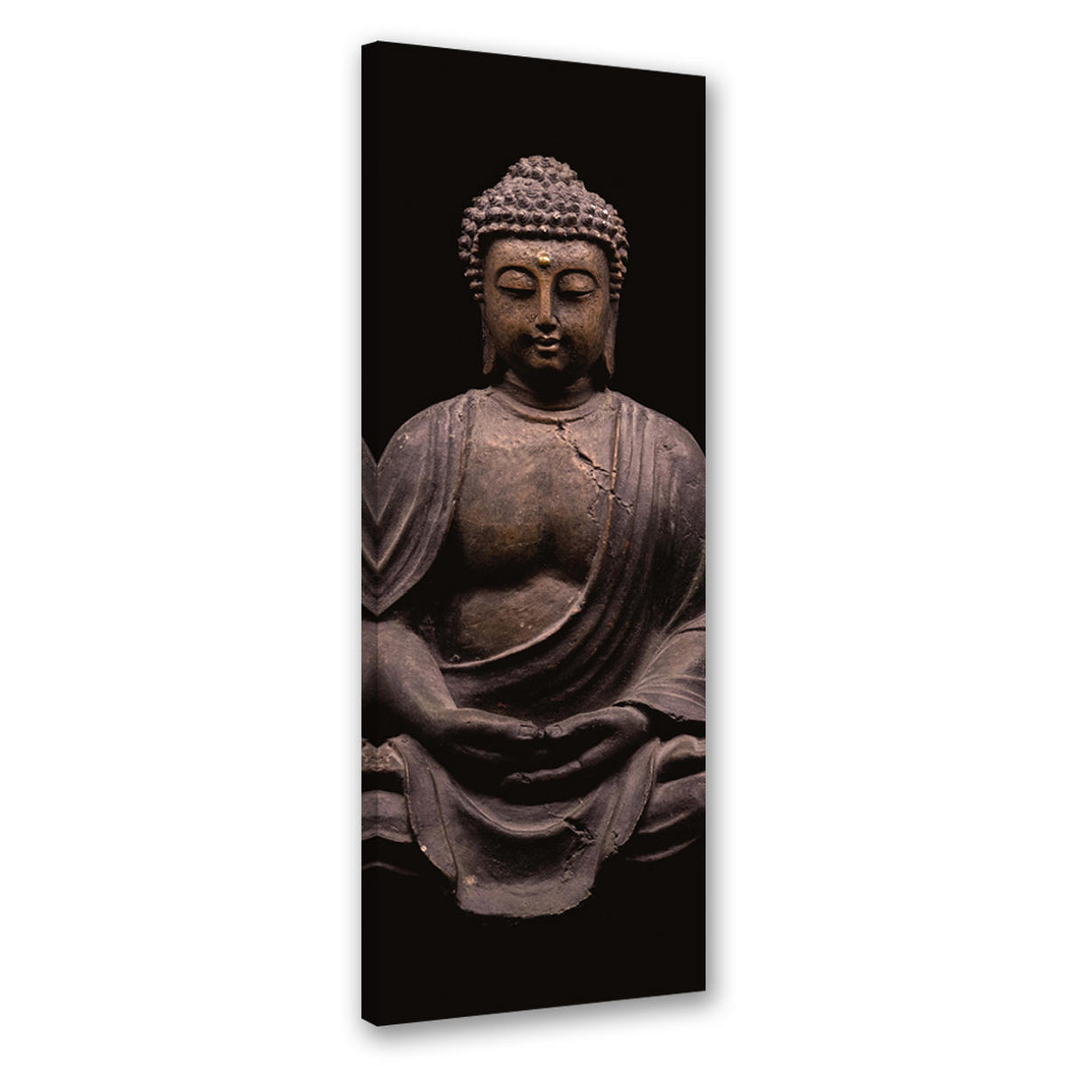 WANDBILD buddha statue - Grau, Textil (30/90cm) - Feeby