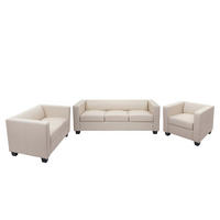SOFAGARNITUR Cremeweiß 3er-Set - Creme, Textil (400/70/300cm) - MCW