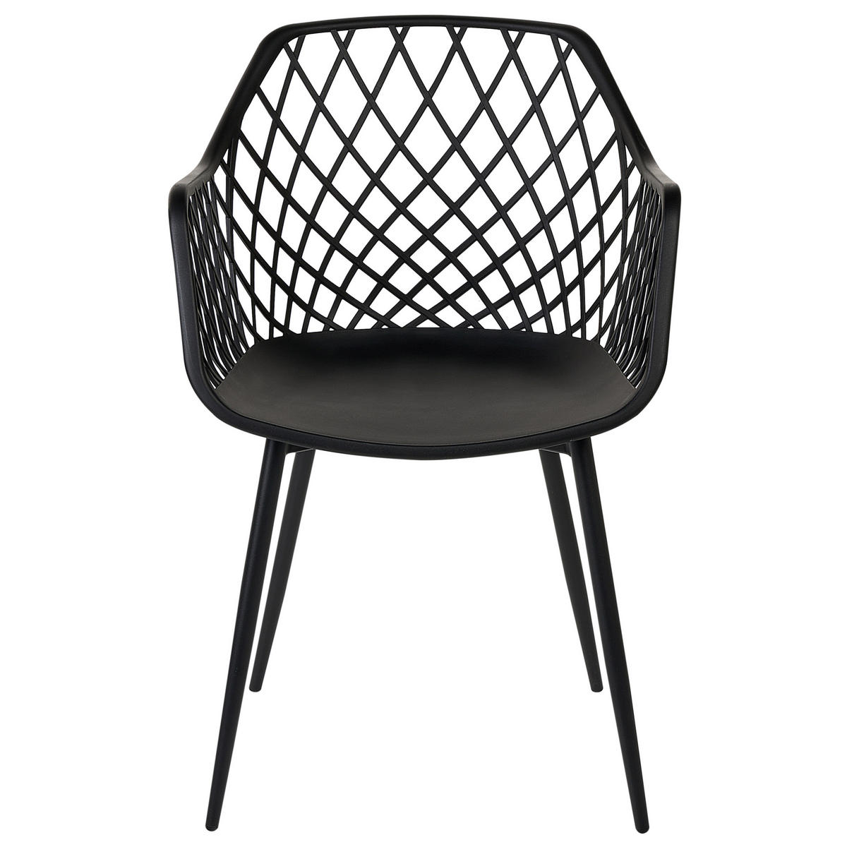 ESSZIMMERSTUHL 2er-Set Kunststoff Schwarz Nashua II - Schwarz, Kunststoff/Metall (50/86/51cm) - Beliani