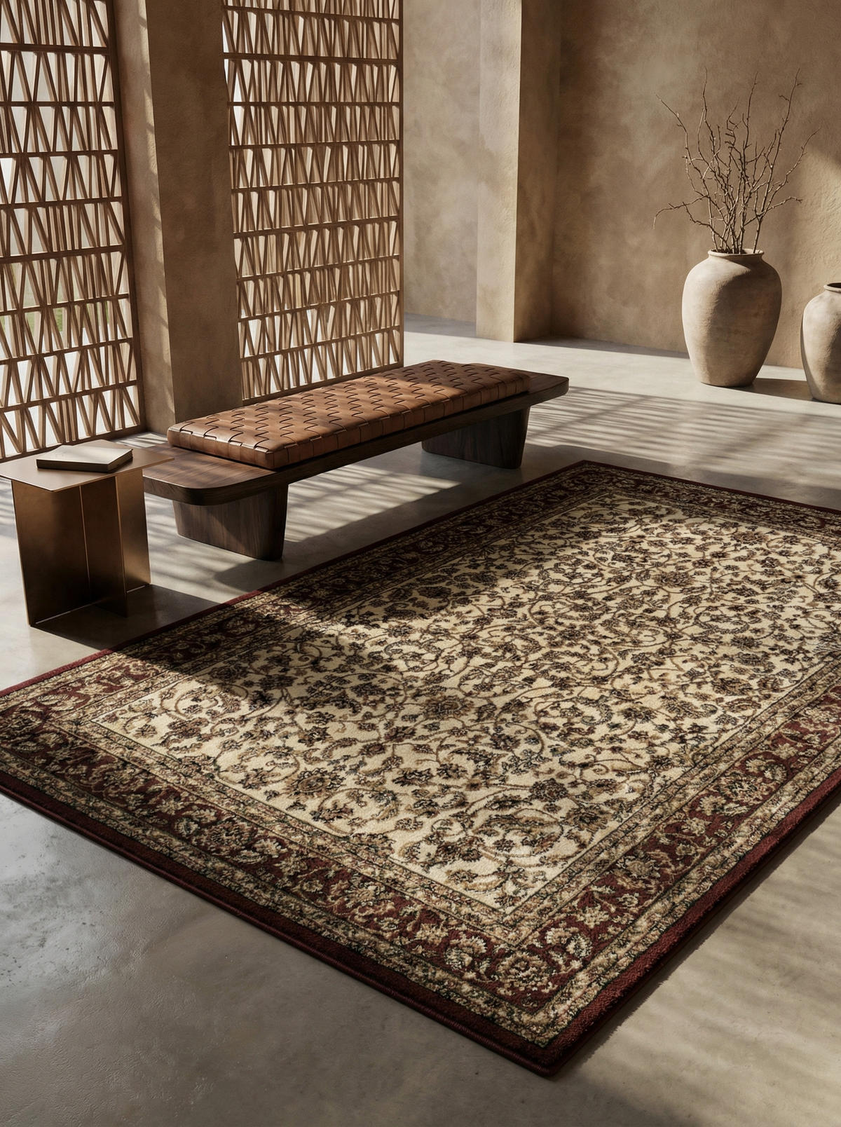 TEPPICH Kurzflor GEISLER in Creme, orientalisch, 240 x 340 cm - Beige, Textil (340/240cm) - KADIMA DESIGN