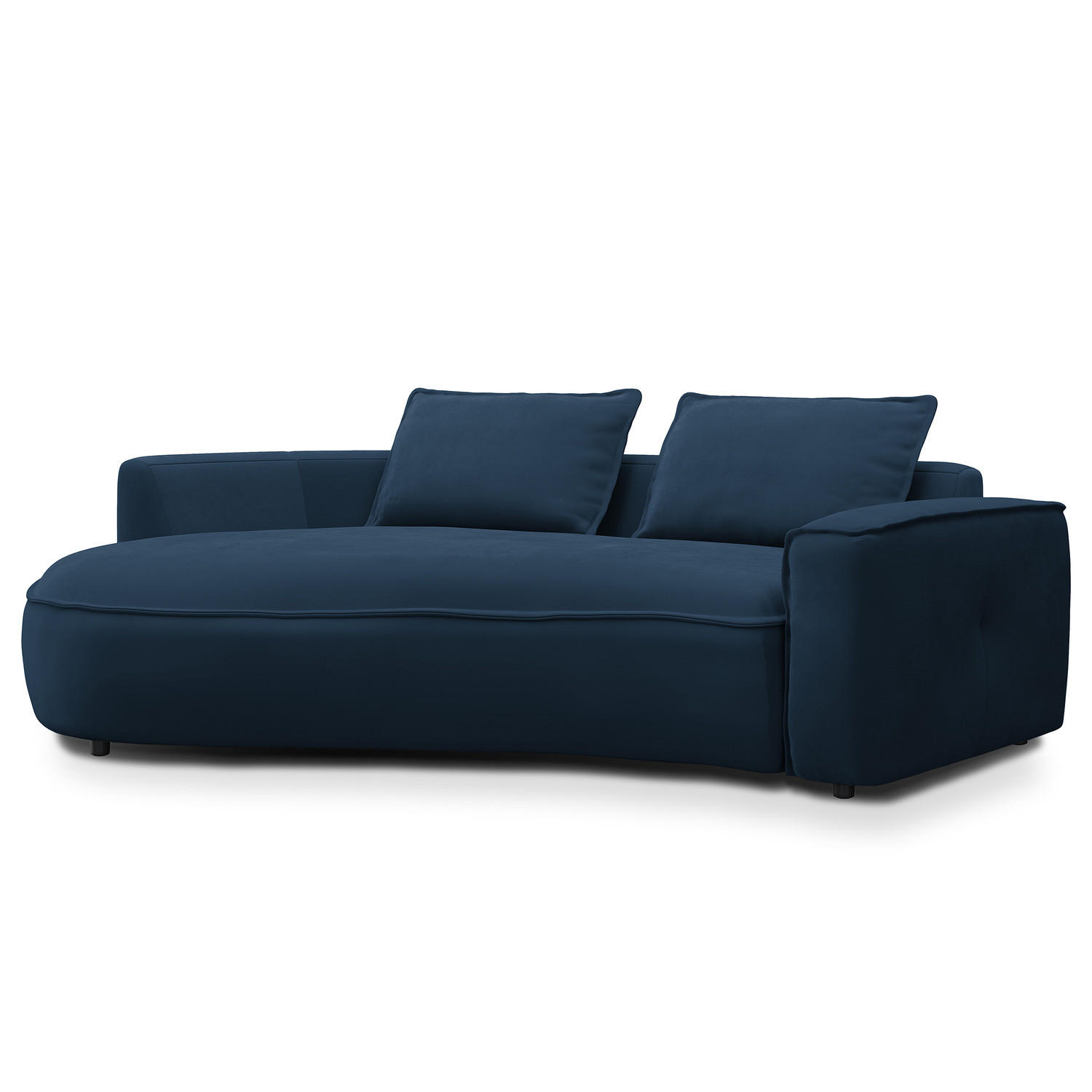2,5-SITZER SOFA - Schwarz/Dunkelblau, Kunststoff/Textil (217/82/146cm) - home24