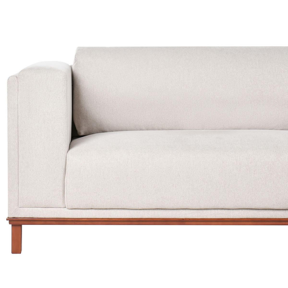 ECKSOFA 4-Sitzer Stoff Hellbeige linksseitig Veng - Hellbraun/Beige, Textil (310/155cm) - Beliani