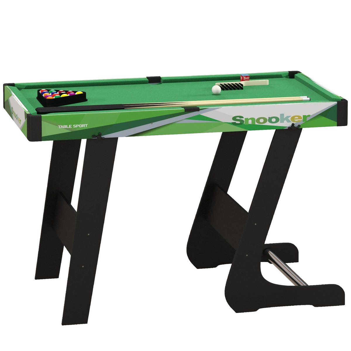 BILLARDTISCH DE-18848 klappbar mit Zubehör Grün - Grün, Holzwerkstoff (55.5/68/104cm) - ComfortXL