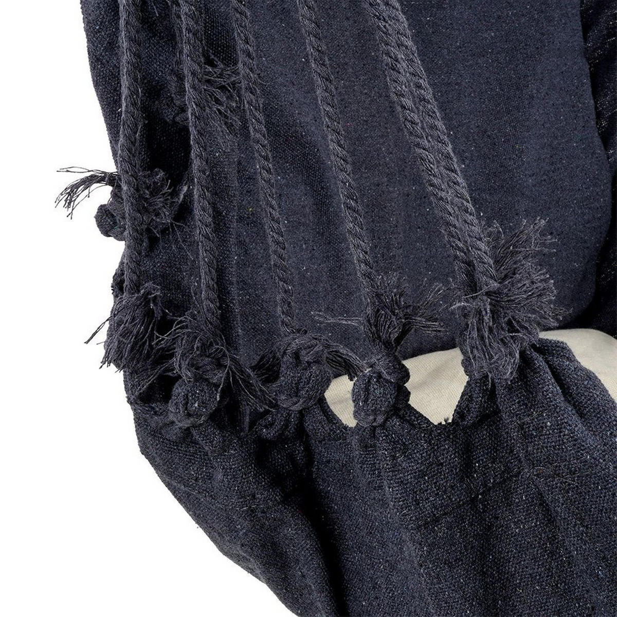 HÄNGESESSEL inkl. Kissen 90 cm Holzstab Dunkelgrau - Dunkelgrau, Textil (90/130/100cm) - ProGarden