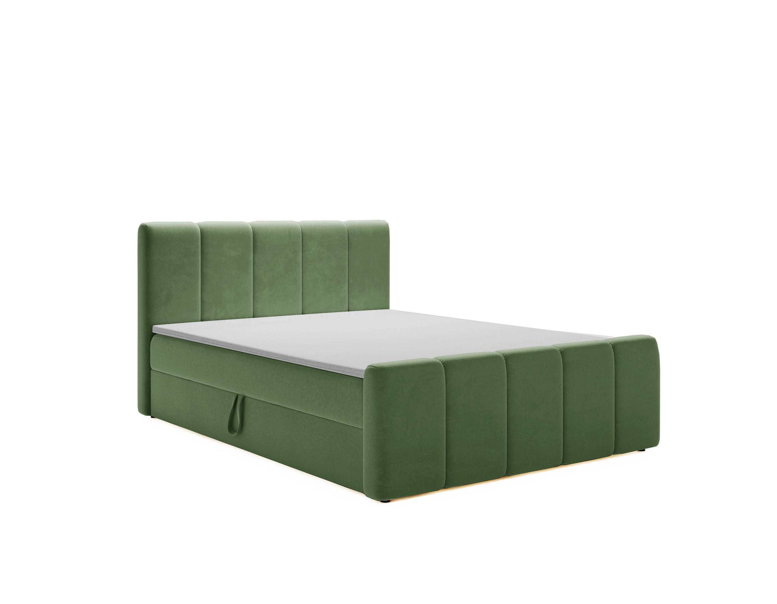 BOXBETT Berg Mit Matratze, Stoff Komodo Grün 180x200 cm - Grün, Holz (180/200cm) - Kaiser Möbel