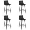 BARHOCKER 4-er Set TEOTO schwarzer Sitz, schwarze Basis - Schwarz, Textil (43.5/104/32.5cm) - Valora