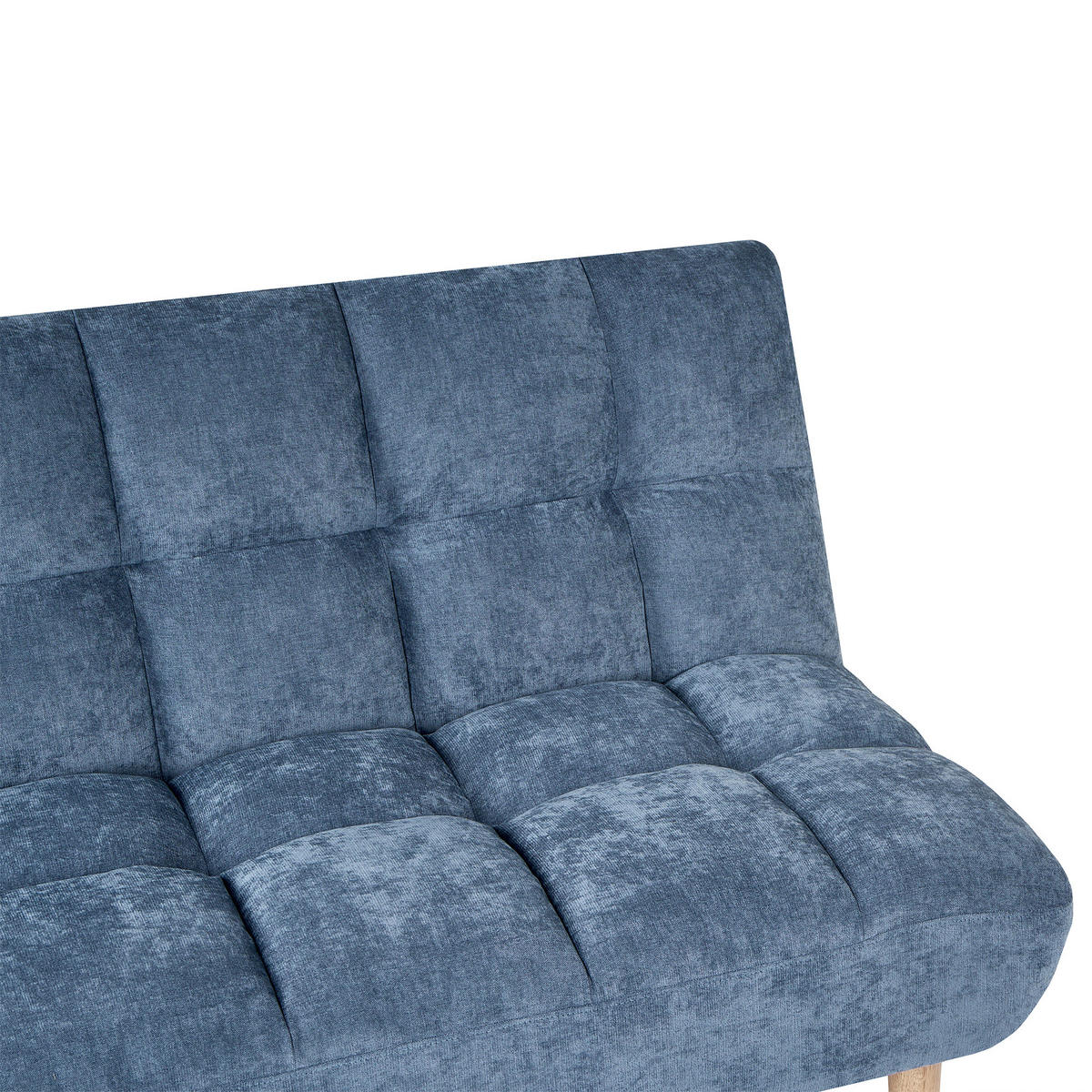 SCHLAFSOFA 2-Sitzer Chenillegewebe Blau Risor - Blau/Braun, Textil (190/83/90cm) - Beliani