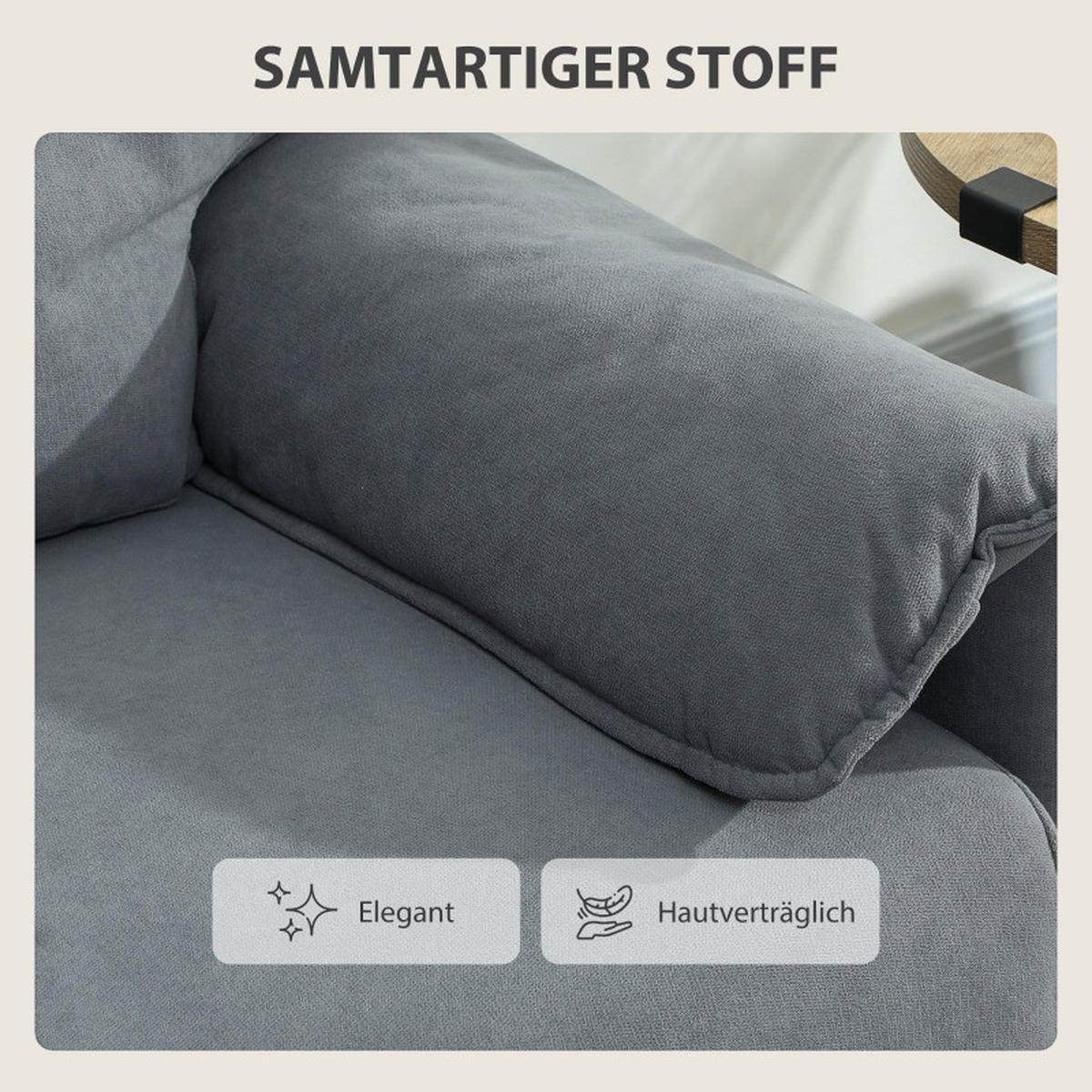 2-SITZER Sofa Stoffbezug mit Metallbeinen 127/72/84 cm Grau - Grau, Metall (72/84/127cm) - Redom