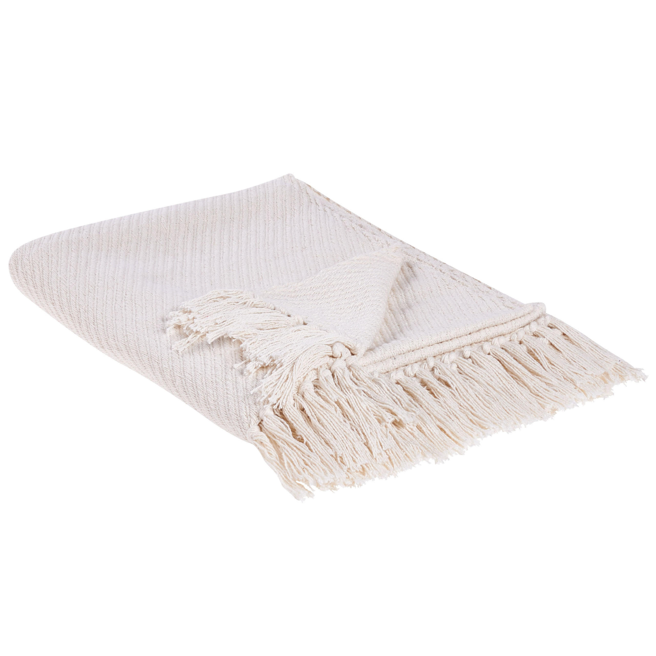 DECKE Beige Yarsa 125/150 cm - Beige, Naturmaterialen/Textil (125/150cm) - Beliani