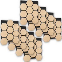 AKUSTIKPANEELE Sonic Shield, je 76 x 62 x 1,8 cm, Größe flexibel anpassbar, Eiche - Eichefarben, Holz (62/1.8/76cm) - tectake