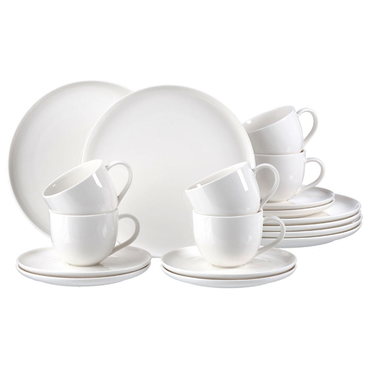 KAFFEESERVICE Skagen weiß 18er Set - Weiß, Keramik (27/27/38cm) - Ritzenhoff Breker