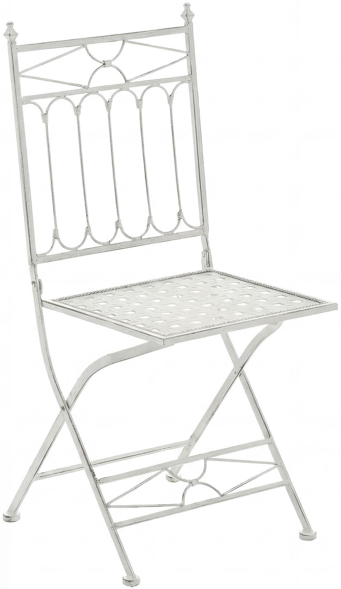 GARTENSTUHL Finn 40x40x95cm Metall Antik-Weiß Klappstuhl - Weiß, Metall (40/95/40cm) - DELUKE
