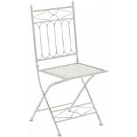 GARTENSTUHL Finn 40x40x95cm Metall Antik-Weiß Klappstuhl - Weiß, Metall (40/95/40cm) - DELUKE