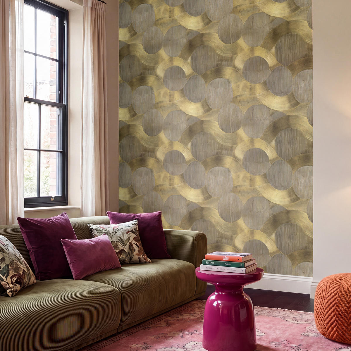 TAPETE - Modern - Geometrisch - Gold - 220x300 cm - Goldfarben, Papier (220/300cm) - OnlyWow