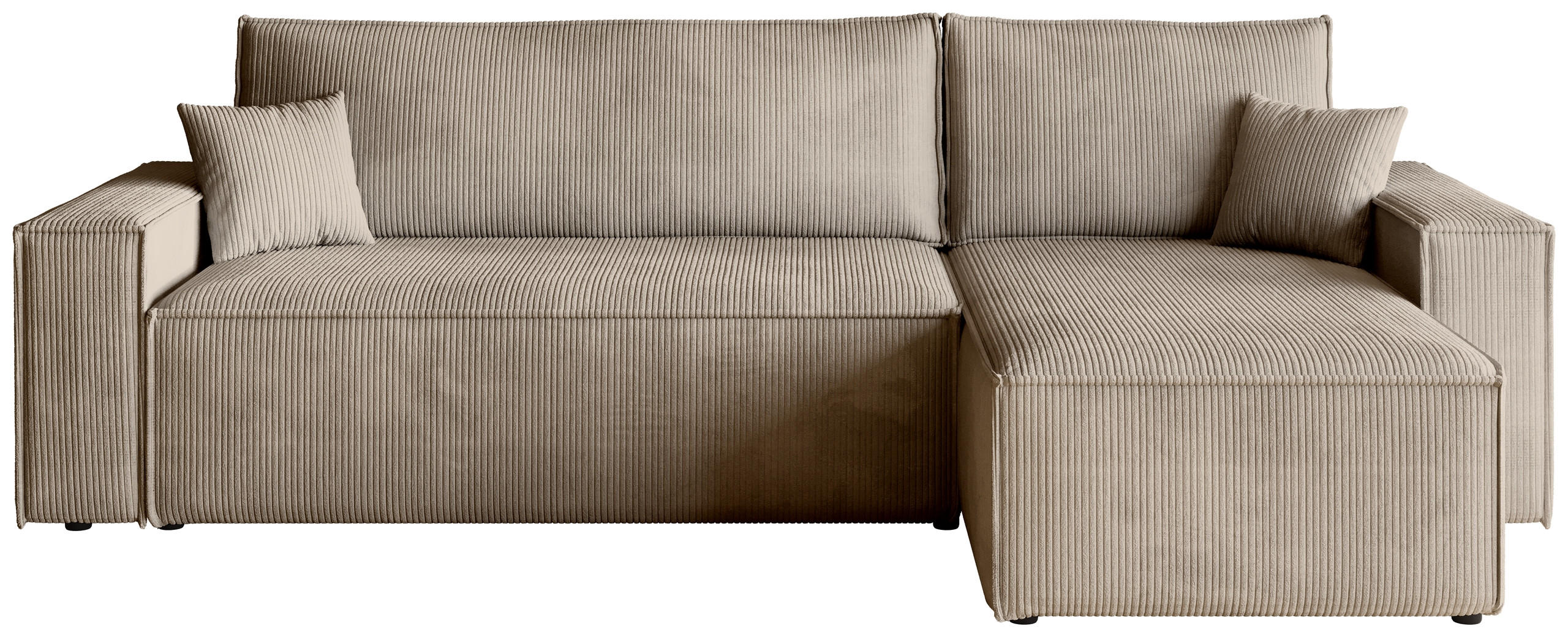ECKSOFA ADI mit Schlaffunktion Beige Cord - Beige, Textil (244/143cm) - Bromarkt