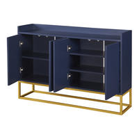 SIDEBOARD 120×30×80 cm aus Spanplatte mit MDF-Platte & Metallrahmen, blau - Blau, Holzwerkstoff (30/80/120cm) - Luhomfu