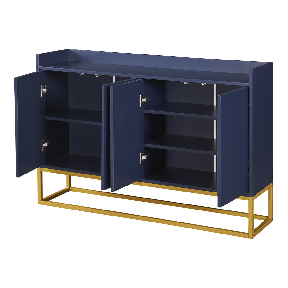 SIDEBOARD 120/30/80 cm navy aus Spanplatte mit 4 Türen - Dunkelblau, Holzwerkstoff (120/80/30cm) - OKWISH