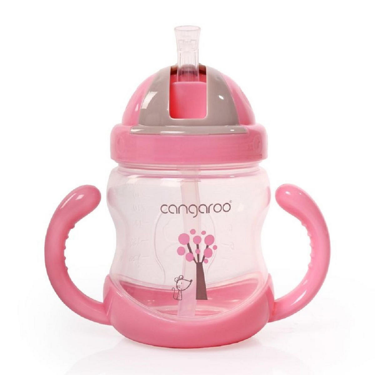 TRINKFLASCHE Trinklernbecher Boo 280 ml C0582 rosa Silikon, Kunststoff, Anti-Kolik-Entlüftung, Deckel, Schutzdeckel - Rosa, Kunststoff (8/15/13cm) - Cangaroo