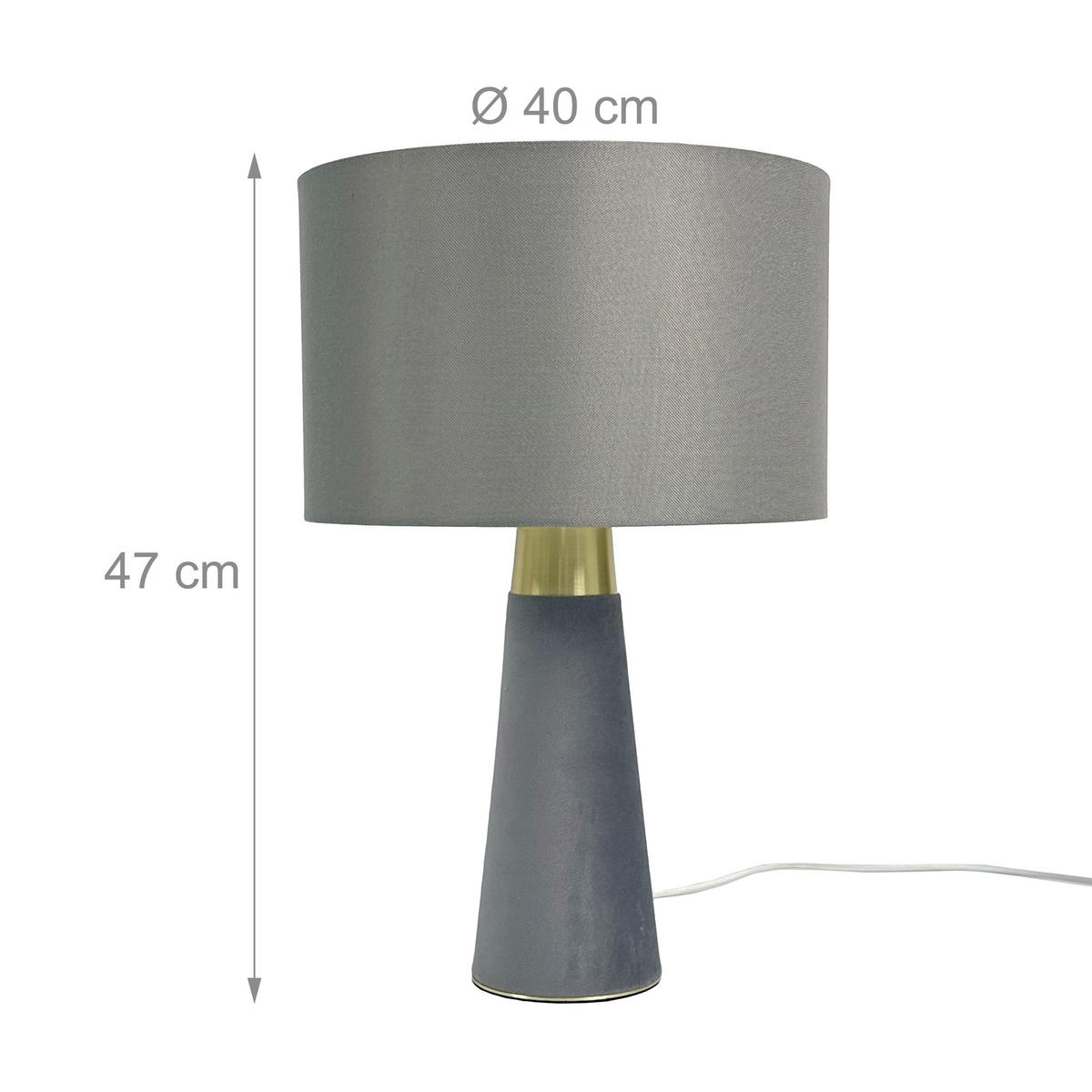 TISCHLAMPE - Multicolor, Textil/Metall (40/40/47cm) - Relaxdays