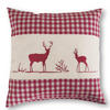 KISSENHÜLLE Hirsch rot 40/40 cm Landhaus-Stil Stickerei mit Reißverschluss - Rot, Textil (40/40cm) - wometo