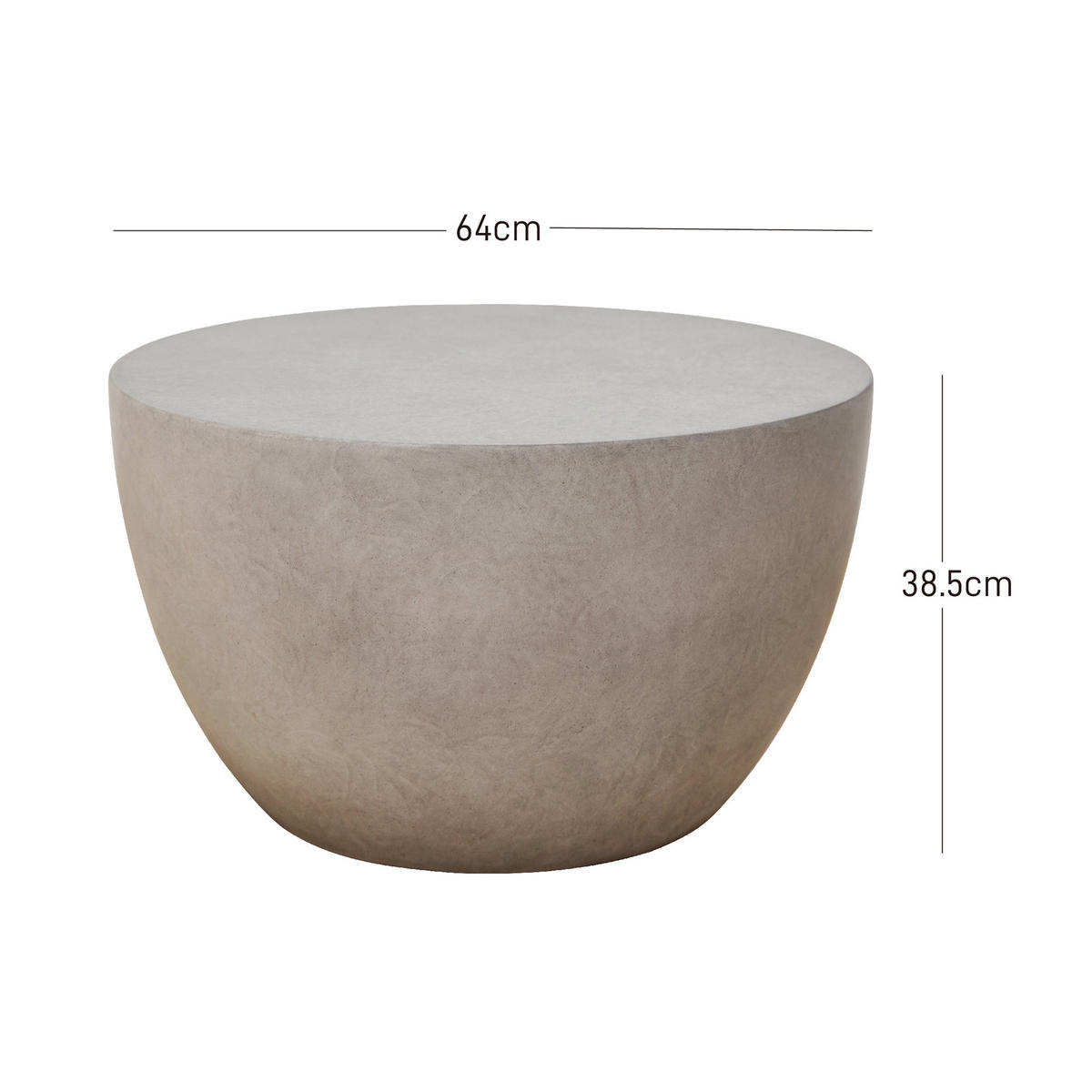 COUCHTISCH Rund Grau 64 x 64 x 38 cm - Grau, Metall (64/64/38.5cm) - Nordlys