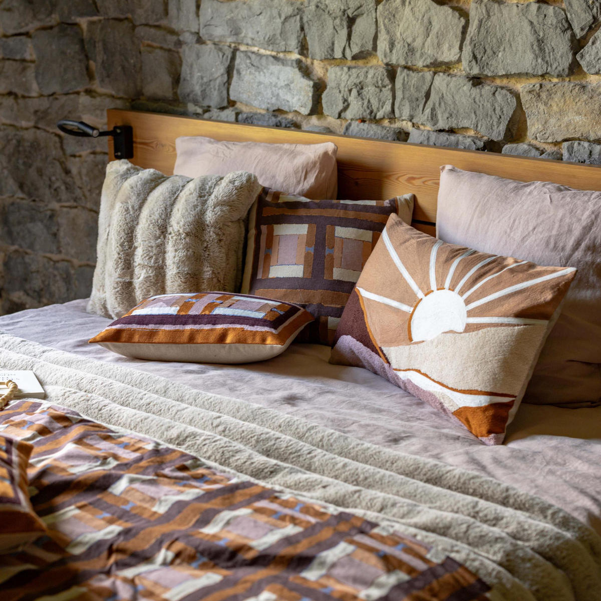 STEPPDECKE Astrid natur 85 x 200 cm - Naturfarben, Textil (85/200cm) - Vivaraise