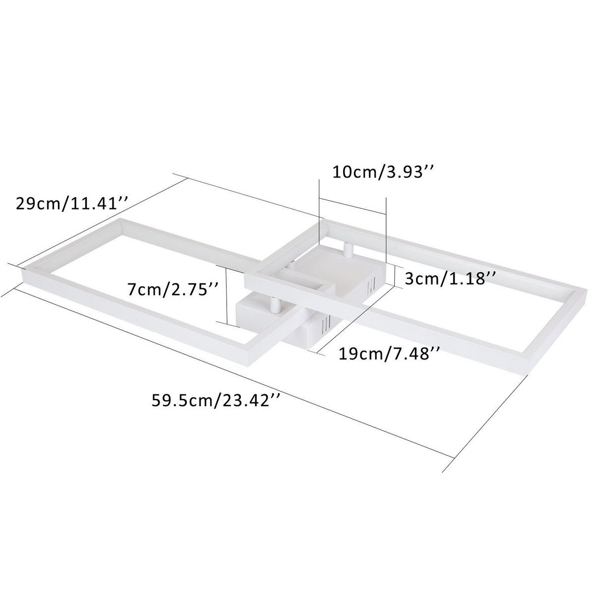 LED-DECKENLEUCHTE 60/29/7 cm - Weiß, Metall (60/29/7cm) - Nettlife