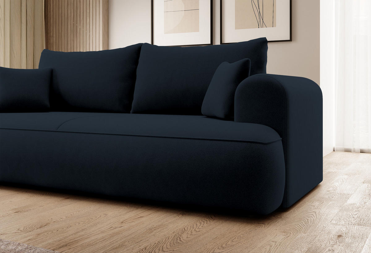 SCHLAFSOFA Ovo Dunkelblau Velours - Dunkelblau, Textil (250/101/110cm) - Selsey