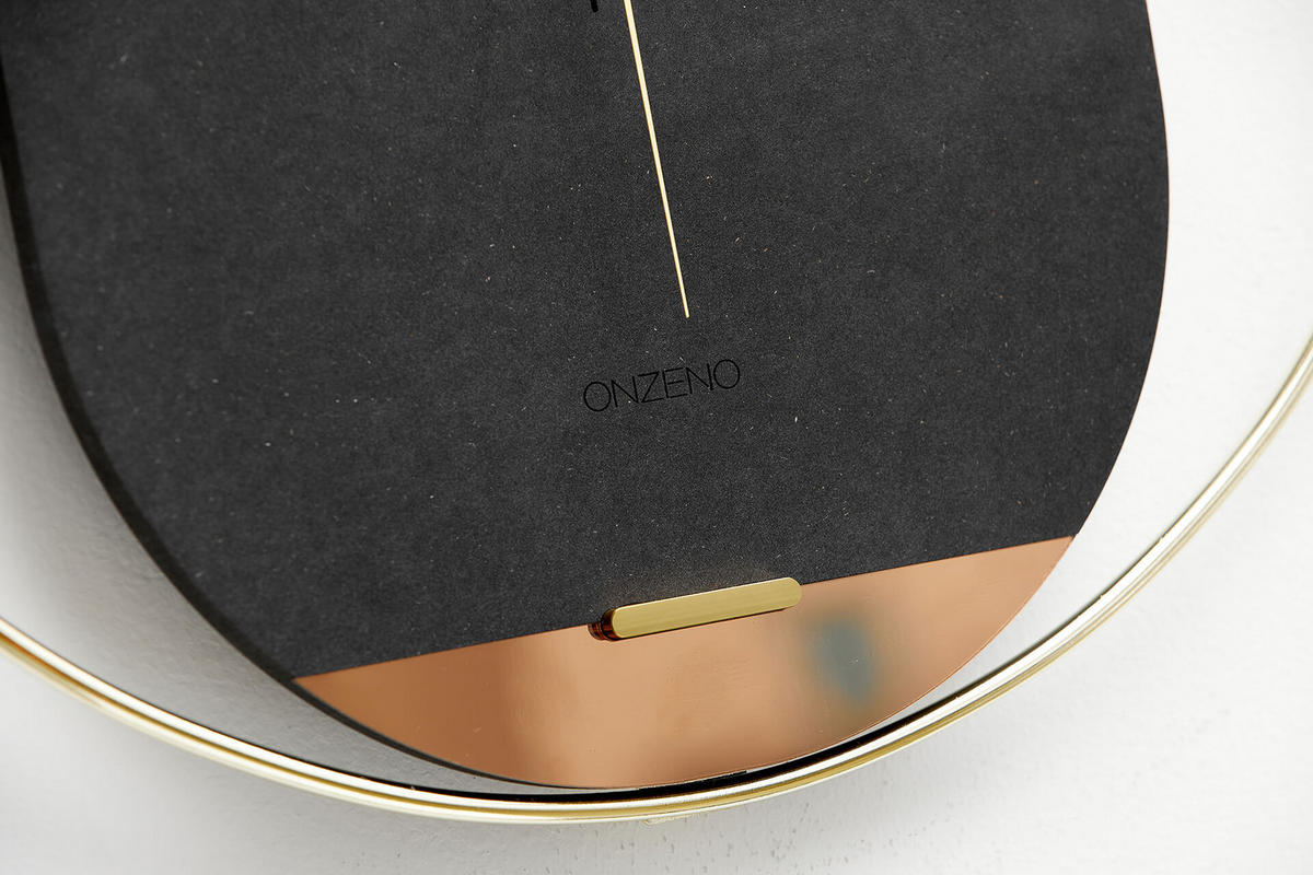 WANDUHR Design Schwarz 46/51 cm - Schwarz, Holzwerkstoff/Metall (1.45/50.8/2cm) - ONZENO