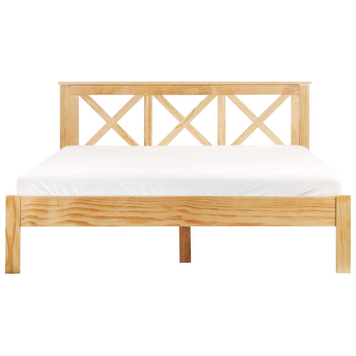 BETT mit Lattenrost 160x200 cm Heller Holzfarbton Tannay - Hellbraun, Holz (160/200cm) - Beliani