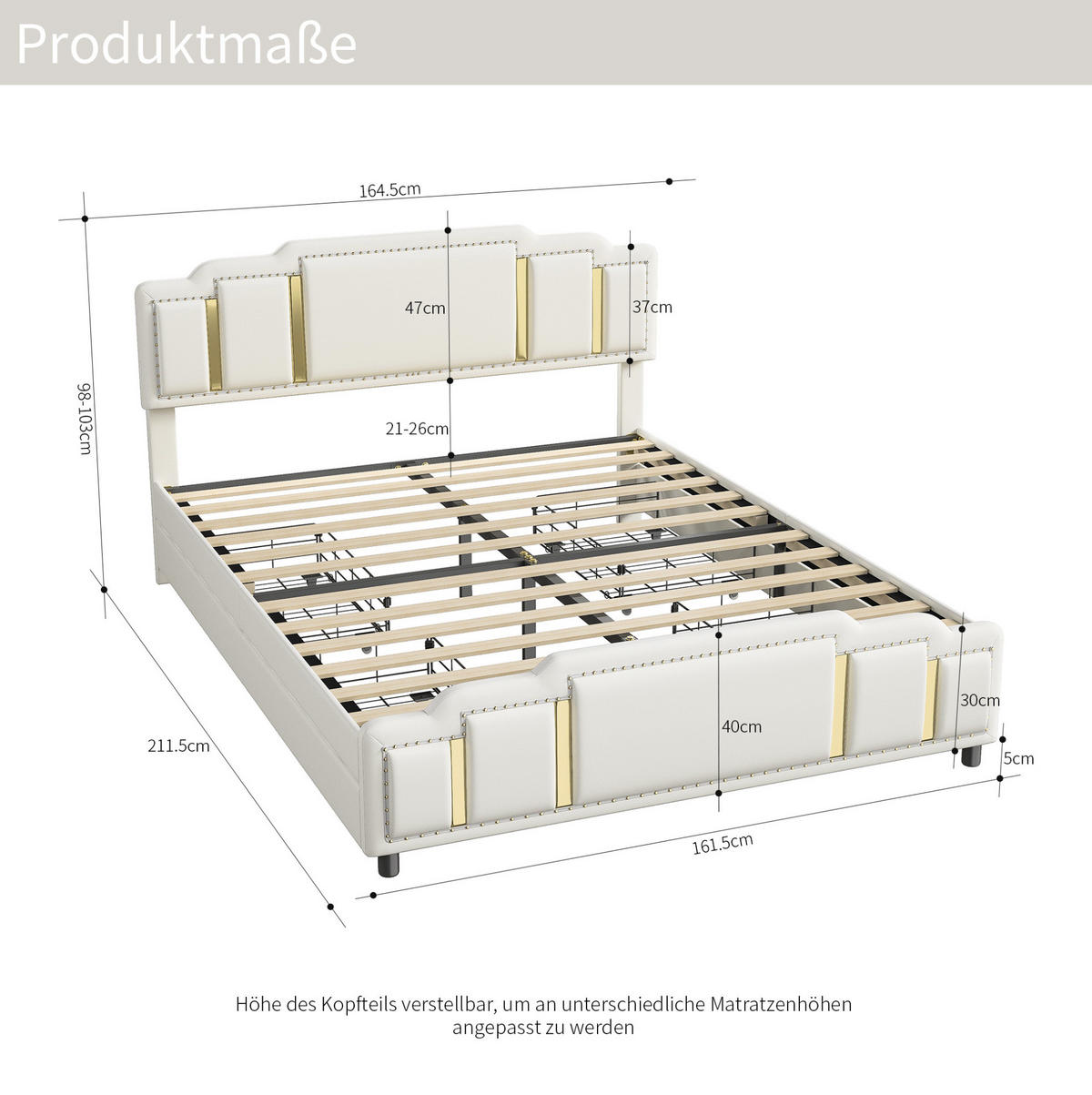 POLSTERBETT 160/200 cm Beige aus Samt mit Schubladen - Beige, Textil (160/200cm) - OKMYHOME